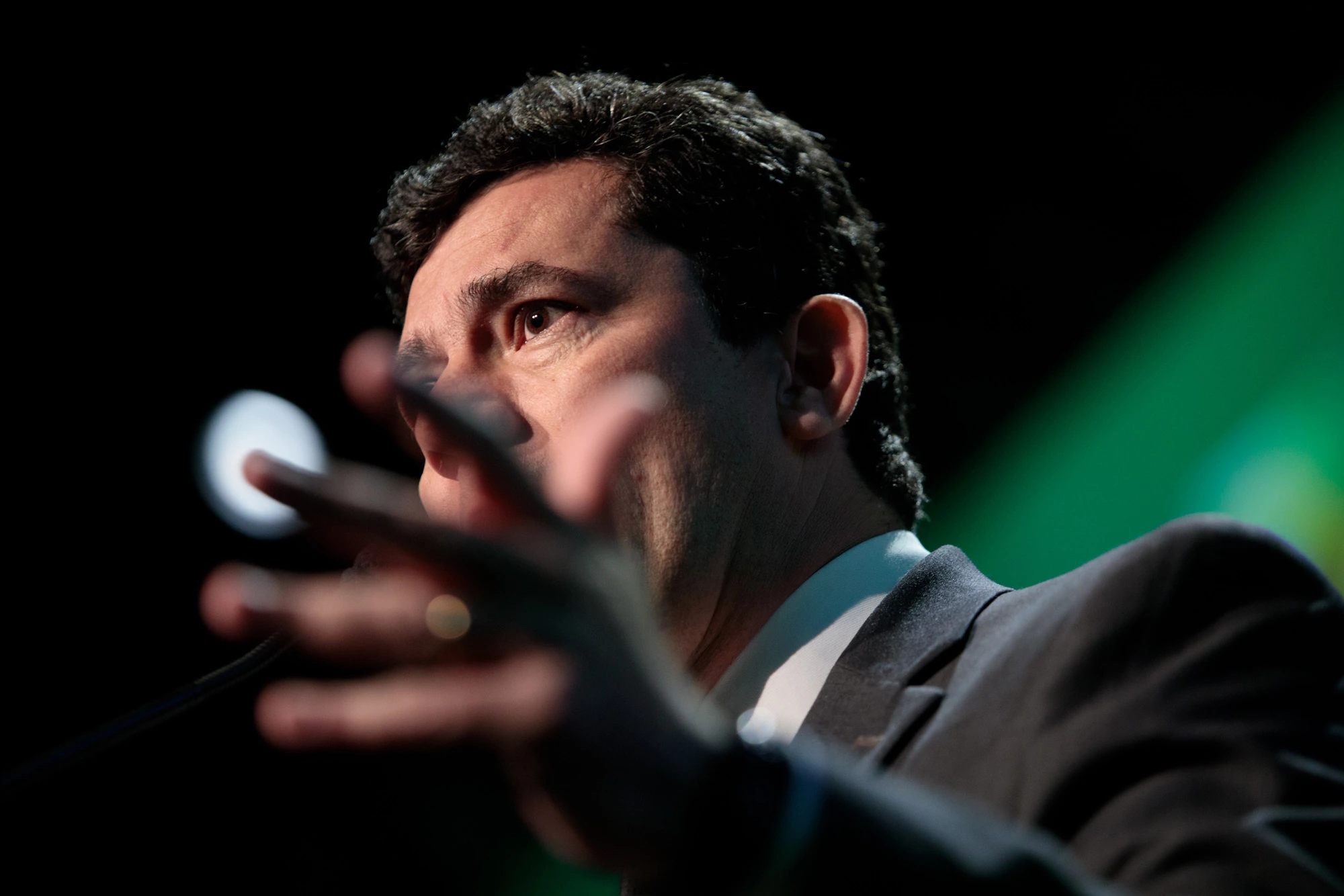 Sergio Moro, Brazil's minister of justice, speaks during the Brasil Investment Forum in Sao Paulo, Brazil, on Friday, Oct. 11, 2019.